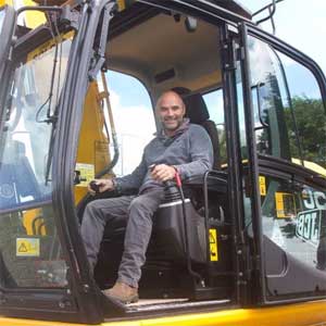 Shaun Price in his 13 ton JCB JS130 Excavator